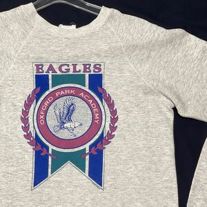 80s Lee USA製 トレーナー スウェット カレッジロゴ ラグラン リー　　80年代 OXFORDPARK ACADEMY EAGLES vintage シモフリボディ YL658