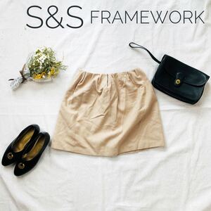 S&S FRAMeWORK 人気 大人可愛い♪ タイト ミニスカート ウールスカート Mサイズ　フレアスカート 