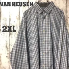 VAN HEUSEN アメリカ古着 ビック ゆるだぼ チェック 長袖シャツメンズ