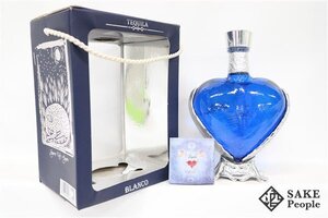 ●注目! アモルシート テキーラ・ブランコ 職人の愛の魂 アガベ ブルー ハート型 750ml 38% 箱 冊子 メキシコ テキーラ