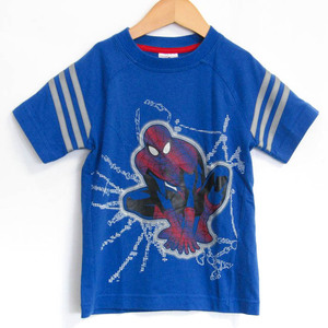 アディダス 半袖Ｔシャツ トップス スパイダーマン マーベル スポーツウエア キッズ 男の子用 120サイズ ブルー adidas