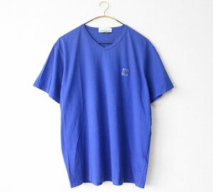 Stone Island ◆ Vネック Tシャツ ブルー 3XLサイズ 半袖 カットソー イタリア製 ストーンアイランド ◆ZX4