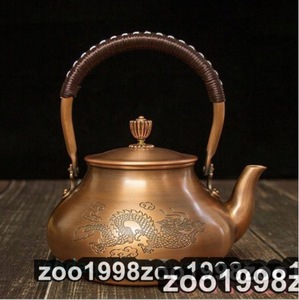 新品推薦 手作り 銅製銅瓶 提梁銅瓶 コーティングなし 老銅瓶 やかんを沸かす お茶の道具 ティーポット 1300ML
