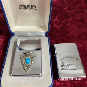 ZIPPO ジッポ ジッポー キティーホーク ターコイズエンブレム 喫煙具 オイルライター ライター 2本セット