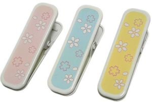 きものクリップ 桜柄パステルカラー 3個セット 着付け クリップ 着付けに便利な 補助器具 衿どめ ハンディクリップ 桜柄 パステル　