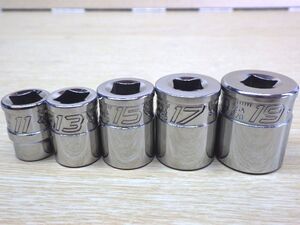 中古 Snap-on スナップオン フランクドライブ エクストラ シャローソケット 5個セット YFSM111、131、151、171、191 送料無料 新でん