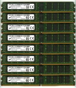 【RDIMM】DDR4-2400、ECC Registered、16GBの8枚セットで128GB、中古 　micron vlp reg サーバー用　Z440で動作確認済み　1647-12