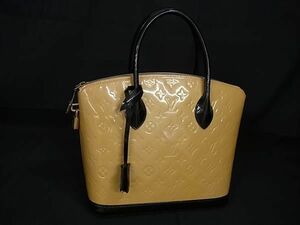 1円 ■美品■ LOUIS VUITTON ルイヴィトン M90251 モノグラムヴェルニ ロックイットPM ハンドバッグ トート レディース ベージュ系 FA9646