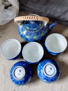 急須、湯飲み５個中古品