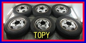 ■中古タイヤホイール■　TOPY 17.5インチ 5.25J +115 5H 208 32.5 150 BRIDGESTONE R205 205/70R17.5 115/113L LT 激安 送料無料 K347