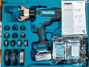 ☆マキタ(Makita) 充電式圧着機 TC300DRG バッテリ(充電1回のみ)、充電器、オス・メスダイス、ケース付 一現場のみ使用の美品です