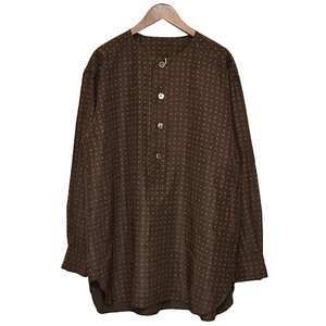 ARTS＆SCIENCE　アーツアンドサイエンス　Collarless shirt　総柄プルオーバーシルクシャツ　8054000164370