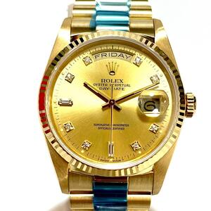 ロレックス【ROLEX】 デイデイト 18348A E番 18K YG 自動巻き メンズ 腕時計 シャンパン文字盤 保証書 ギャラ ※型番18348と刻印