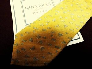 ♪3094D♪状態並品【植物 葉っぱ 柄】ニナリッチ【NINA RICCI】ネクタイ