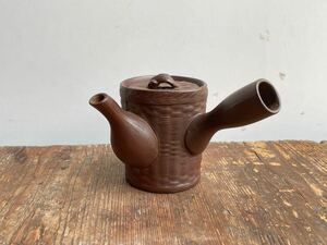 時代煎茶道具 米俵型 茶器 急須 常滑焼 茶道具 茶注 横手急須 朱泥