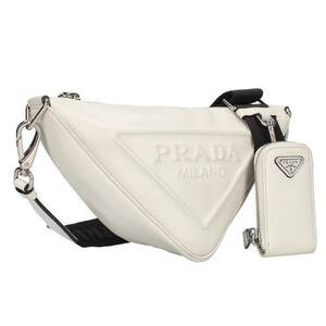 プラダ PRADA 1BH190 ポーチ付きエンボスロゴトライアングルショルダーバッグ 中古 SB01