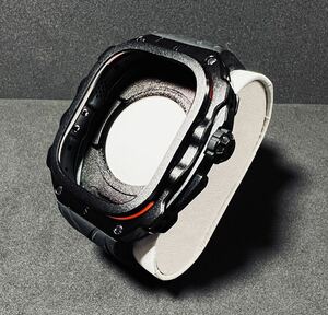 ★GLuYuan Apple Watch Ultra 1/2 49mmメタルケース バンド カバー付き /高耐久 シリコンストラップ フル保護カバー/ BLKブラック★