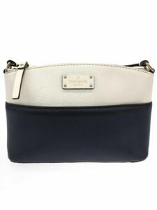 kate spade ケイトスペード バイカラー ショルダー バッグ 白×ネイビー ■■ ☆ dlb8 レディース