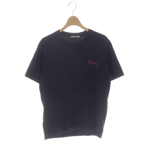 マルニ MARNI 21SS マルニイタリックロゴ Tシャツ カットソー 半袖 40 紺 ネイビー THJE0211X5 /HK ■OS レディース