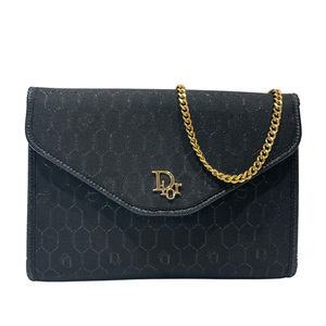 中古AB/使用感小 Christian Dior クリスチャンディオール ショルダーバッグ ロゴ金具 ハニカム チェーン 斜め掛け ヴィンテージ 20482685