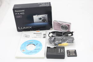 【美品 返品保証】【元箱付き】パナソニック Panasonic LUMIX DMC-FX40 ピンク バッテリー チャージャー付 コンパクトデジタルカメラ v4083