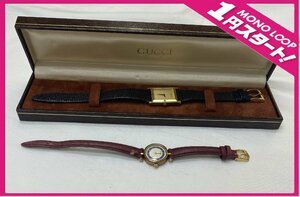 【5CM東05015F】1円スタート★GUCCI グッチ★シェリーライン★01 4100 472★スクエア★クオーツ★不動★レディース★ヴィンテージ★腕時計