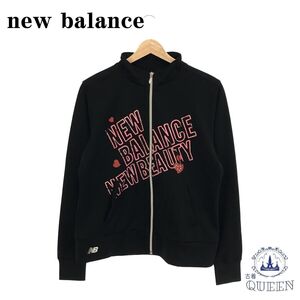 ☆美品☆ new balance ニューバランス ジップアップ パーカー フーディー センターロゴ レディース ブラック 0 901-771 送料無料