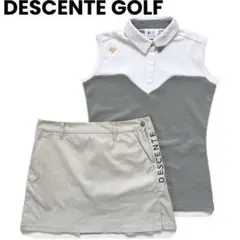 DESCENTE GOLF デサントゴルフ　セットアップ　グレー　ノースリーブ