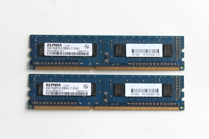 ELPIDA 2GB 1Rx8 PC3-12800U-11-10-A1 2枚