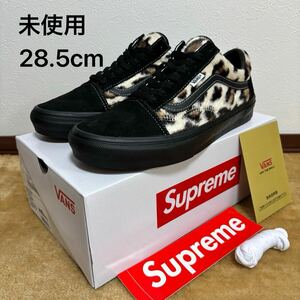 未使用 23fw Supreme Vans Leopard Old Skool Black 28.5cm US10.5 タグ、ステッカー付 シュプリーム バンズ 黒 豹柄 アニマル レオパード