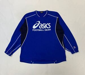 asics アシックス // FOOTBALL GEAR 長袖 ロゴプリント プルオーバー ジャージ シャツ (ブルー系) サイズ M