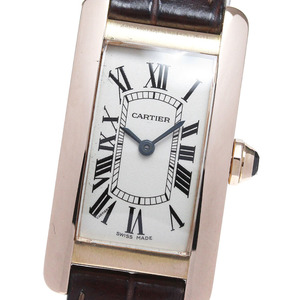 カルティエ CARTIER W2607456 タンクアメリカンSM K18PG クォーツ レディース _837336