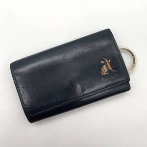 １円〜 ◇入手困難品◇ Paul Smith ポールスミス 5連キー キーケース オールレザー マルチカラー シルバー金具 メンズ レディース