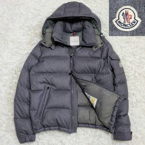 美品 XL モンクレール モンジュネーブル ウール100 ダウンジャケット グレー フード MONCLER MONTGENEVRE 3 羊毛 LL 2L メンズ アウター