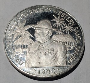 ’1980　サモア　銀貨　ヴィルヘルム西サモア総督 10タナ銀貨