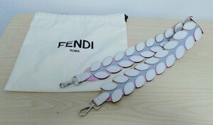 美品☆FRNDI　フェンディ　バックストラップ　ホワイト×マルチカラー　◎A494