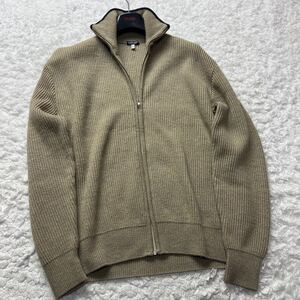 【極美品/希少XL相当!!】GIORGIO ARMANI ジョルジオアルマーニ ニットジャケット【黒ラベル】ヴァージンウール100% セーター イタリア製 LL