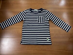 【3can4on】三寒四温ネイビーボーダー長袖Ｔシャツ100☆ベビーキッズ双子コーデ