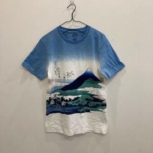 LV87 UNIQLO HOKUSAI BLUE コラボ 半袖tシャツ メンズS 富士山