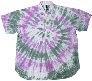 SILAS (サイラス) TIE-DYE S/S SHIRT 半袖シャツ Mサイズ パープル 商品番号: 110232014002 染め タイダイ