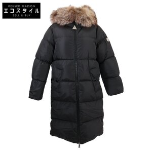 新品同様/国内正規/23AW MONCLER モンクレール MARRIONNIER ファー付フーディダウン コート 1 ブラック レディース