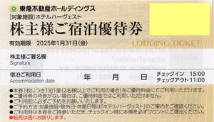 ▼.ホテルハーヴェスト伊東/天城高原/浜名湖 他 東急不動産 株主優待 宿泊優待券 1-4枚 2025/1/31期限