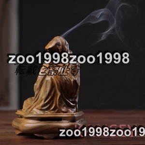 木彫り仏像 達磨大師坐像 12cm 天然木製 達磨像香炉 仏陀彫刻 開運 厄除け 金運 商売繁盛 風水 置物