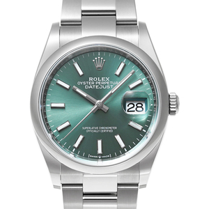 2024年10月の保証書付き ROLEX デイトジャスト 36 Ref.126200 グリーン 未使用品 メンズ 腕時計