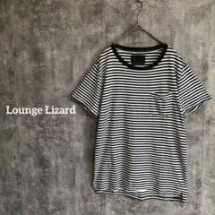 Lounge Lizard メンズ Tシャツ 半袖 ボーダー モノトーン M