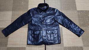 SuperiorLabor Leather Work Jacket ホースハイド カバーオール型 レザージャケット 01 黒 馬革 カーコート シュペリオールレイバー 日本製