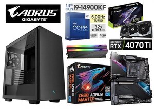 ■《第14世代》intel Core i9-14900KF/RTX4070Ti/水冷/Z690/DDR5 32GB/M.2SSD 1TB/850W/Win11 Pro/Office2021 ゲーミングPC