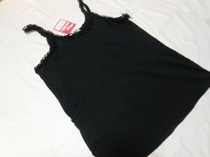 ☆新品タグ付き☆授乳機能フリルキャミソール(L)＊黒＊