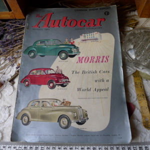 英国 アンティーク The Autocar 雑誌　1949年　包装紙　インテリア　撮影用 イギリス蚤の市 フランスブロカント ヨーロッパ雑貨 349