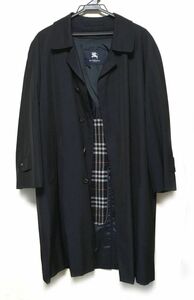 BURBERRY バーバリー ステンカラーコート 羊毛70％絹30％ ネイビー 88-160-3 S相当 中古